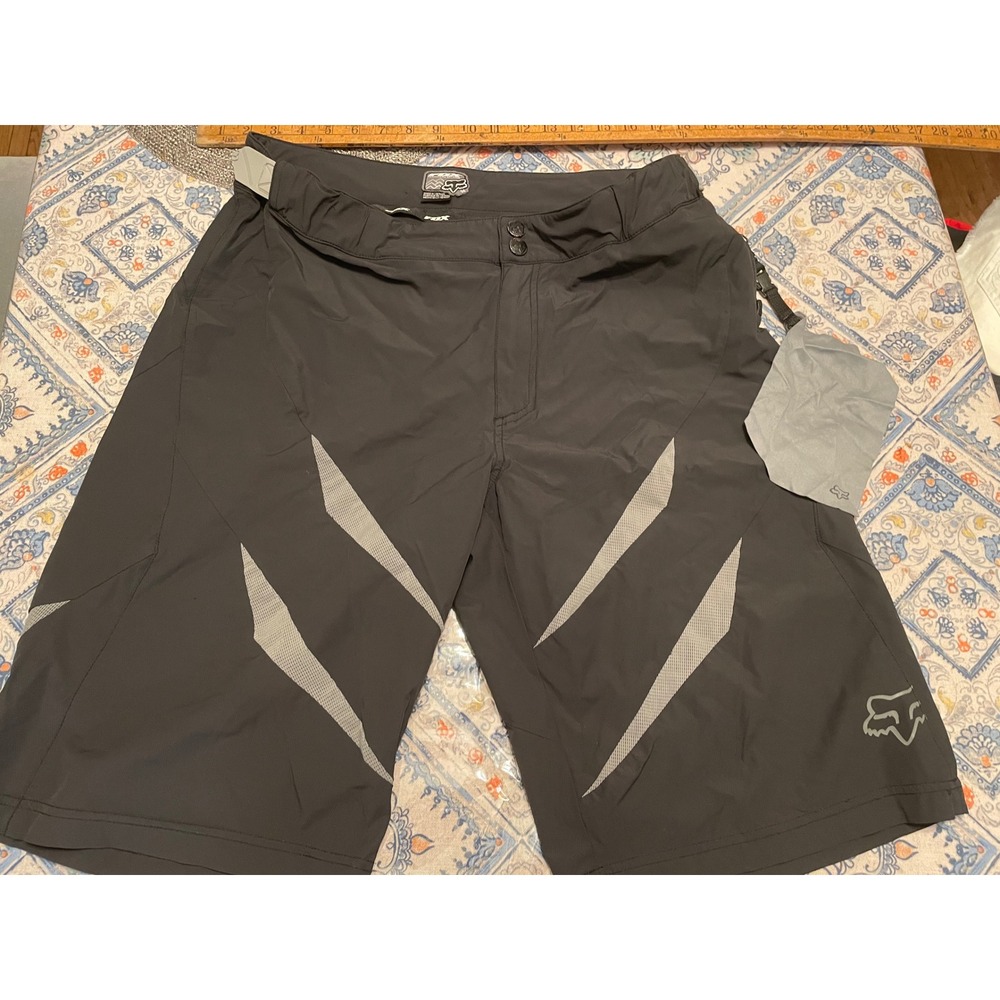 Fox Racing Technical Apparel MTB Mountain Bike Shorts Mens 36 Black Grey Mesh